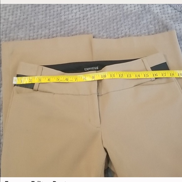EXPRESS FLAIRE LEG EDITOR TAN PANTS SZ 10 - Picture 9 of 9
